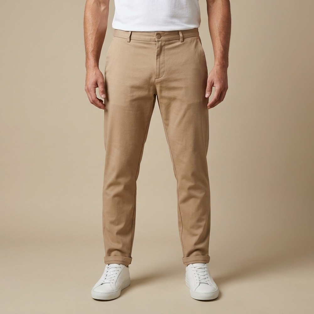COS Mens Tapered Chino Pants 32R Tan Cotton Minimalist Quiet Luxury